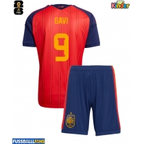 Spanien Paez Gavi #9 Heimtrikotsatz Kinder WM 2026 Kurzarm (+ Kurze Hosen)